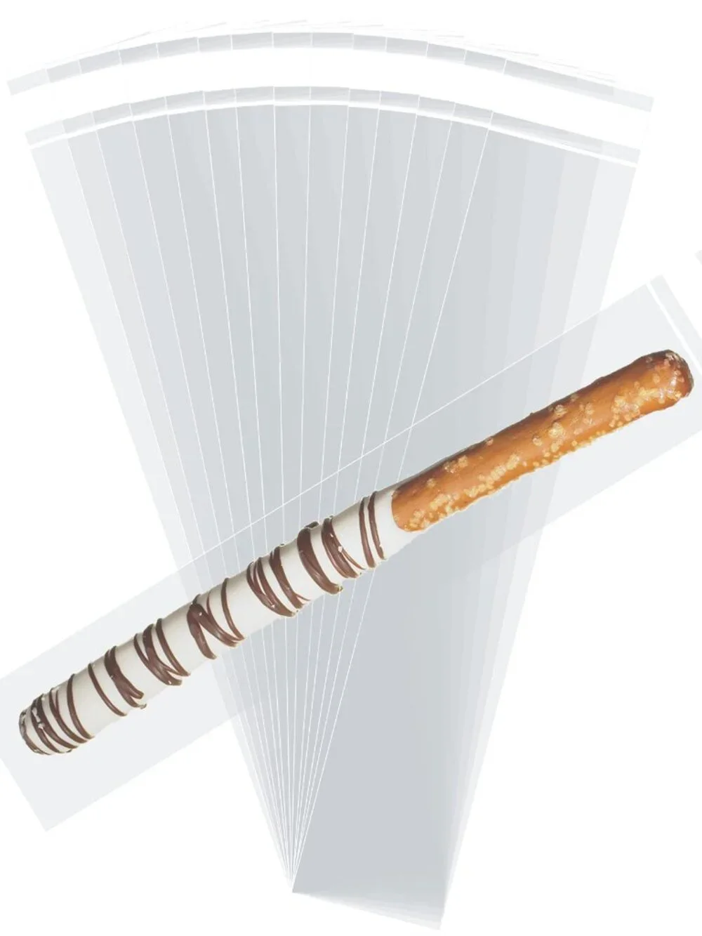Morepack Self Sealing Cellophane Bags,2x10 Inches 100 Pcs Clear Pretzel Rod Bags